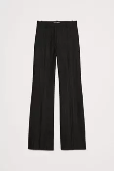 Расклешенные фланелевые брюки с высокой талией Banana Republic, черный