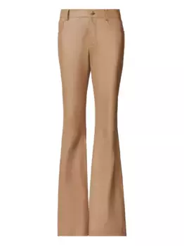 Расклешенные кожаные брюки Fabiana Filippi, коричневый