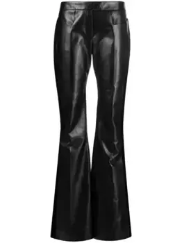 Расклешенные кожаные брюки TOM FORD, черный