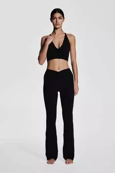 Расклешенные леггинсы для йоги с мягкой лайкрой H&M, черный