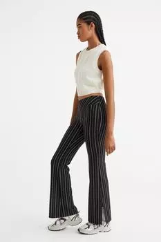 Расклешенные леггинсы H&M, черный/теннисная полоска