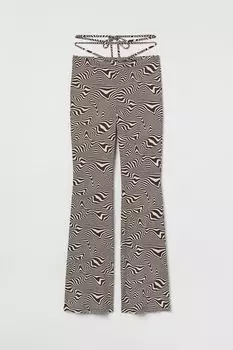 Расклешенные леггинсы H&amp;M, крем/узор