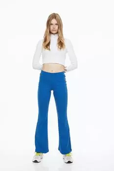 Расклешенные леггинсы H&amp;M, ярко-голубой