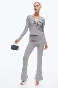 Расклешенные леггинсы H&M, серебристый