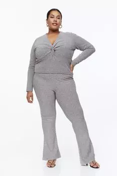Расклешенные леггинсы H&amp;M+, светло-серый