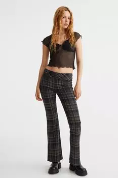 Расклешенные леггинсы H&M, темно-серый/клетка