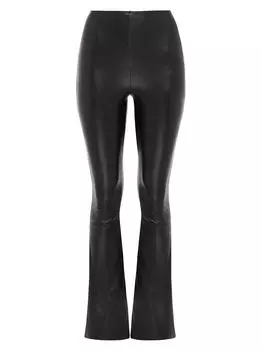 Расклешенные леггинсы из искусственной кожи с высокой посадкой Commando, черный