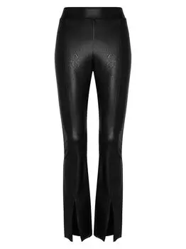 Расклешенные леггинсы из искусственной кожи со средней посадкой Commando, черный