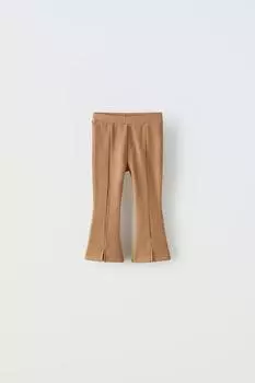 Расклешенные леггинсы оттомана ZARA, ириска