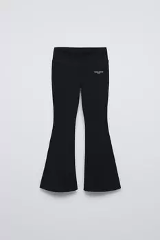 Расклешенные леггинсы с лозунгом ZARA, черный
