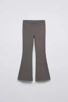 Расклешенные леггинсы с лозунгом ZARA, серый