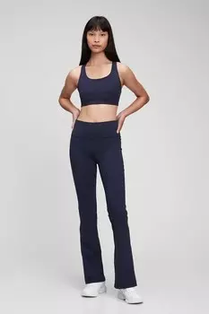 Расклешенные леггинсы с высокой талией из переработанного материала Gap, синий