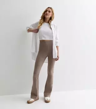 Расклешенные леггинсы с высокой талией New Look, светло-коричневый