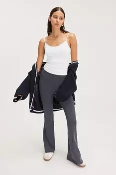 Расклешенные леггинсы в рубчик Monki, синий