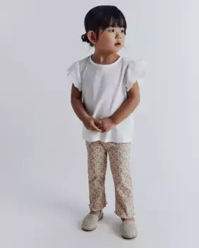 Расклешенные леггинсы в рубчик Sfera, цвет Crudo