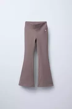 Расклешенные леггинсы ZARA, пыльно-розовый