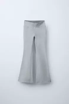 Расклешенные леггинсы ZARA, светло-серый