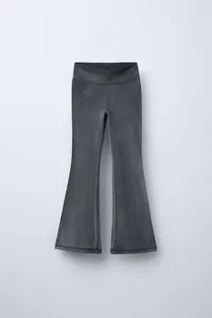 Расклешенные леггинсы ZARA, темно-серый
