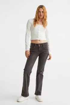 Расклешенные низкие джинсы H&amp;M, серый