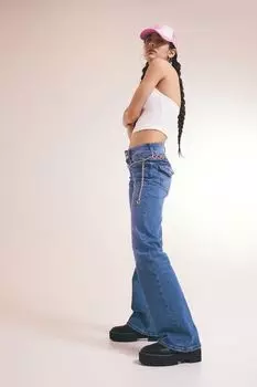 Расклешенные низкие джинсы H&amp;M, синий деним