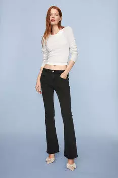 Расклешенные низкие джинсы H&M, черный