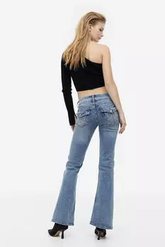Расклешенные низкие джинсы H&M, синий