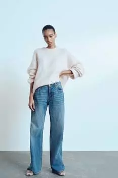 Расклешенные обычные джинсы H&M, голубой