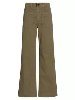 Расклешенные парусиновые брюки Sailor Askk NY, оливковый
