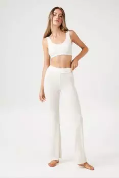 Расклешенные пижамные брюки Forever 21, ванилла