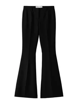 Расклешенные плиссированные брюки Bershka, черный