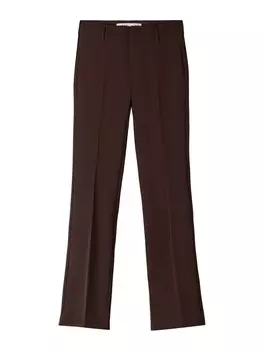 Расклешенные плиссированные брюки Bershka, коричневый