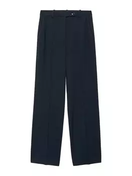 Расклешенные плиссированные брюки MANGO Bergen, темно-синий