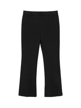 Расклешенные плиссированные брюки Pull&Bear, черный