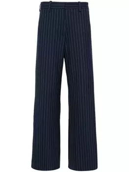 Расклешенные полосатые брюки средней посадки Maje, синий