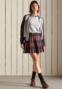 Расклешенные поля Superdry, темно-синяя клетка