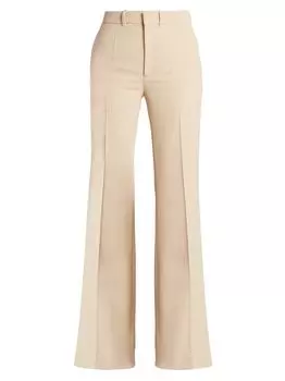 Расклешенные шерстяные брюки Chlo, бежевый