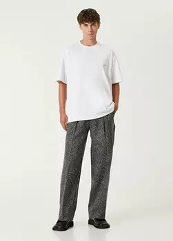 Расклешенные шерстяные брюки Solid Homme, серый