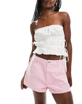 Расклешенные шорты из денима в розовую полоску ASOS DESIGN