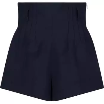 Расклешенные шорты с высокой талией PRADA, Marine Blue