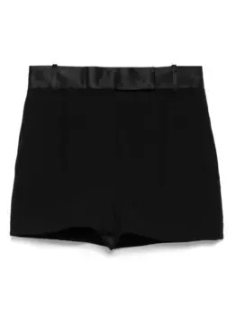 Расклешенные шорты со складками KHAITE, черный