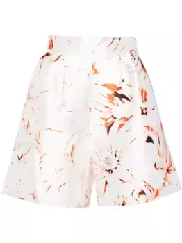 Расклешенные шорты в тонкую полоску Saiid Kobeisy, белый