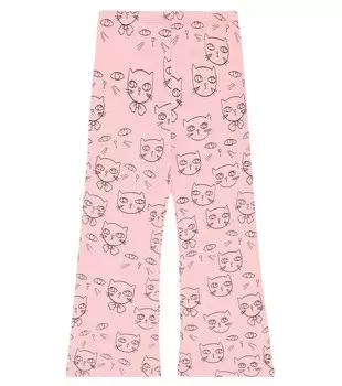 Расклешенные спортивные брюки из смесового хлопка Mini Rodini, розовый