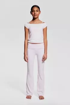 Расклешенные спортивные леггинсы из материала softmove H&M, розовый