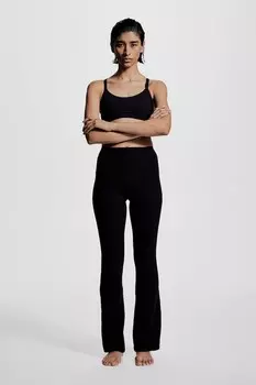 Расклешенные спортивные леггинсы из материала softmove H&M, черный
