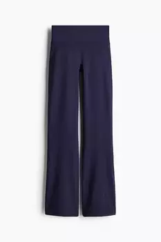 Расклешенные спортивные леггинсы из материала softmove H&M, синий
