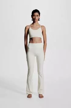 Расклешенные спортивные леггинсы из материала softmove H&M, белый