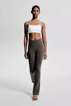 Расклешенные спортивные леггинсы из материала softmove H&M, серый