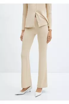 Расклешенные трикотажные брюки Mango, белый