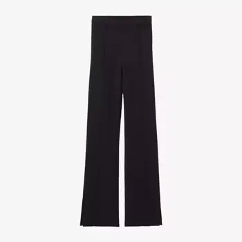 Расклешенные трикотажные брюки с высокой посадкой и разрезом по низу Claudie Pierlot, синий