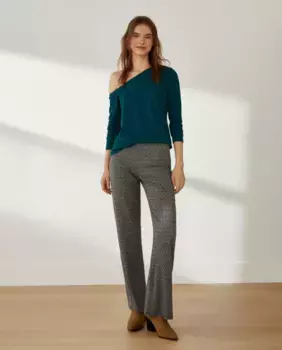 Расклешенные трикотажные брюки Southern Cotton, зеленый